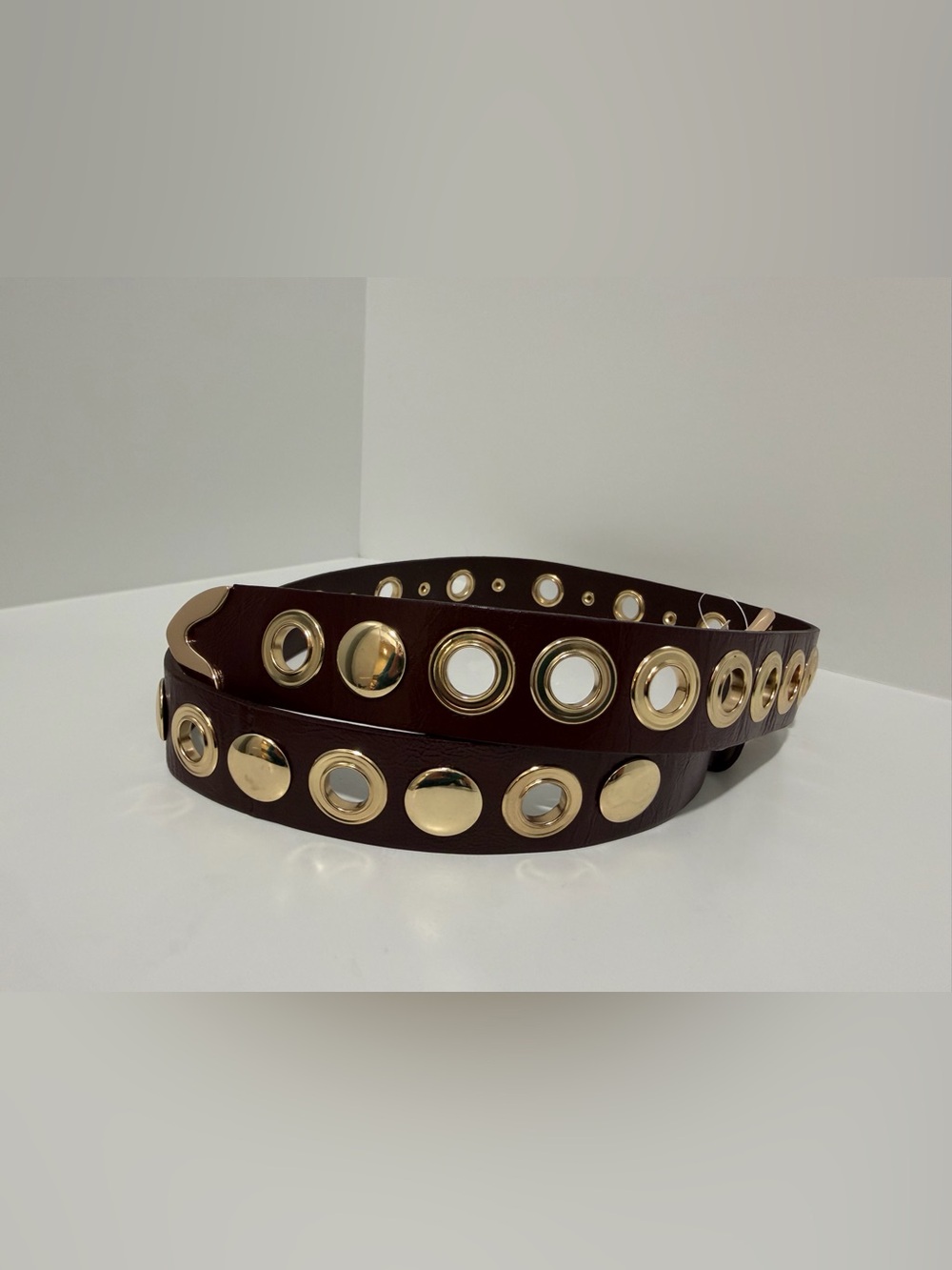 NEW J. Crew Women's Grommet Belt in Italian Leather Brown Size Small CR828 $98 - Picture 6 of 8